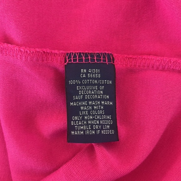 Ralph Lauren Pink shorts sleeve top size large - Picture 6 of 9